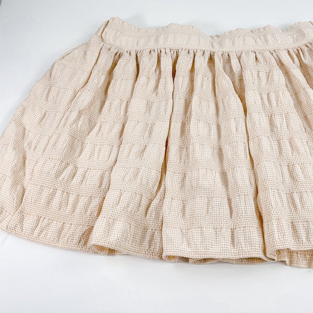 Zara Ivory Textured Weave Mini Skort  Size XS